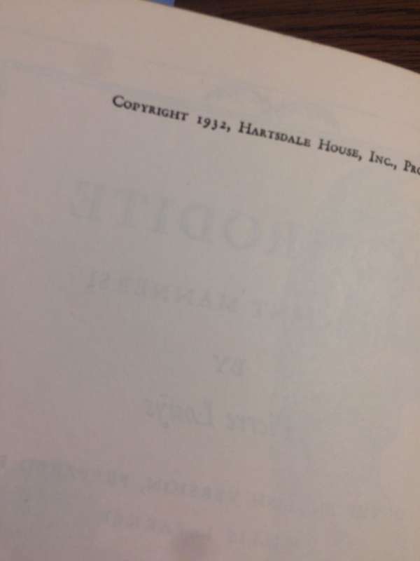Aphrodite (Ancient Manners) - Pierre Louys (1932 1st Edition HARDCOVER)
