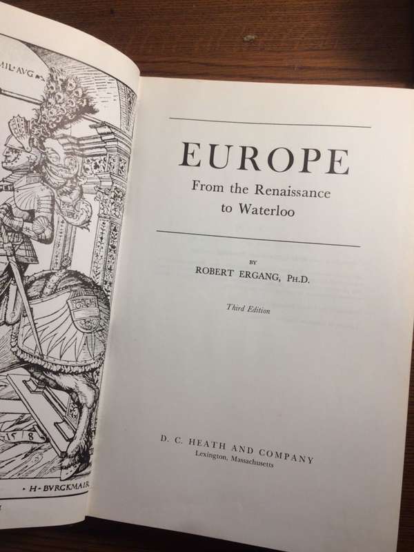 Europe: From The Renaissance to Waterloo - Robert Ergang (1967 Hardcover)