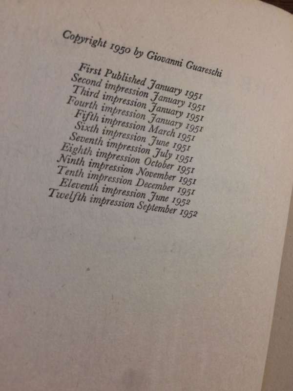 The Little World of Don Camillo - Giovanni Gaureschi (1952 Hardcover)