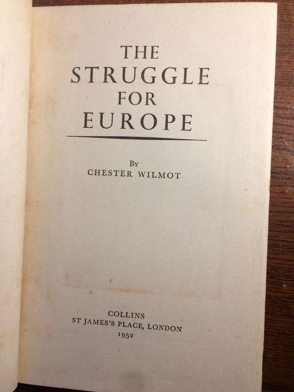 The Struggle For Europe - Chester Wilmot (1952 1st Edition Hardcover)