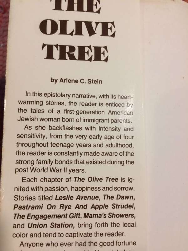 The Olive Tree - Arlene C Stein (1992 1st Edition) *Signed by Author*