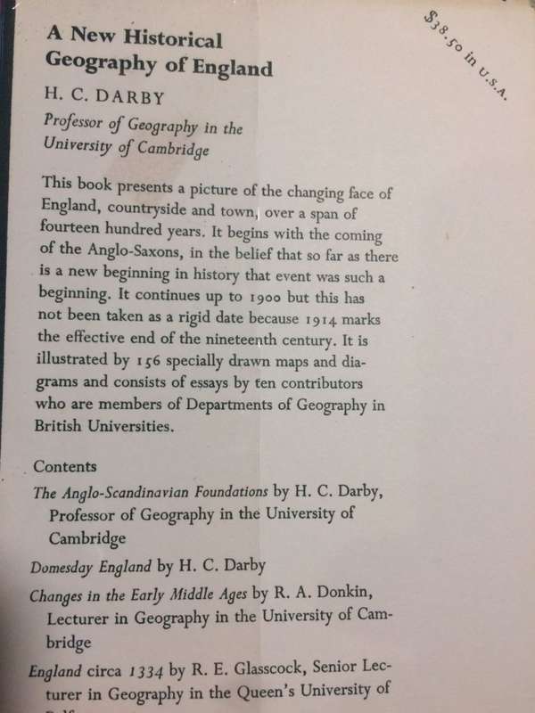 A New Historical Geography of England - Edited by HC Darby (1973 1st Edition Hardcover)