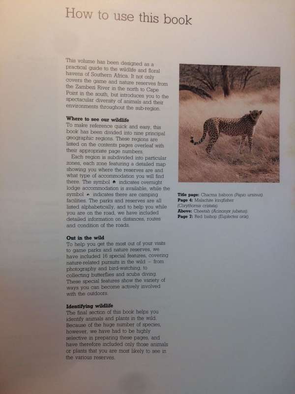 Game Parks and Nature Reserves of Southern Africa (1990 2nd Edition HARDCOVER)