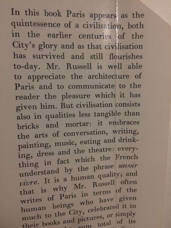 Paris - John Russell (1960 1st Edition HARDCOVER)