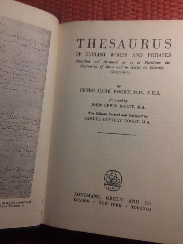 Rogets Thesaurus of English Words and Phrases (1956 HARDCOVER)