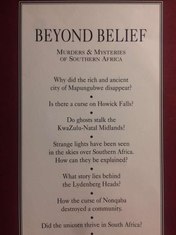 Beyond Belief: Murders & Mysteries of Southern Africa - Sian Hall & Rob Marsh (1996 1st Edition)