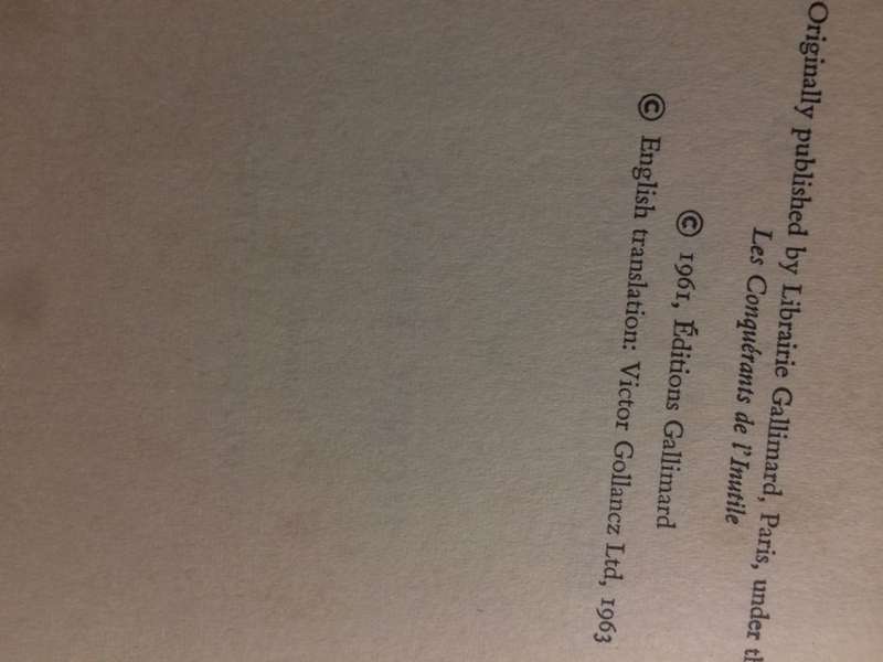 Conquistadors of the Useless: From the Alps to Annapurna and Beyond - Lionel Terry (1963 1st Ed)