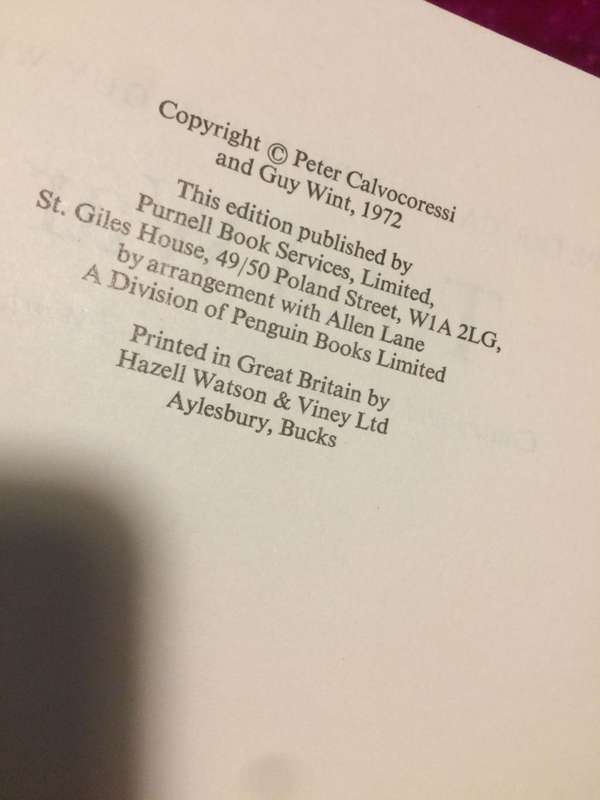 Total War: Causes & Courses of the Second World War - Peter Calvocoressi & Guy Wint (1972 1st Ed)