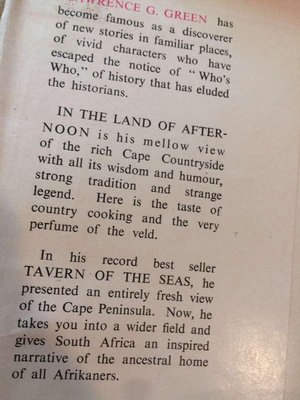 In the Land of Afternoon - Lawrence G Green (1949 1st Edition Hardcover)