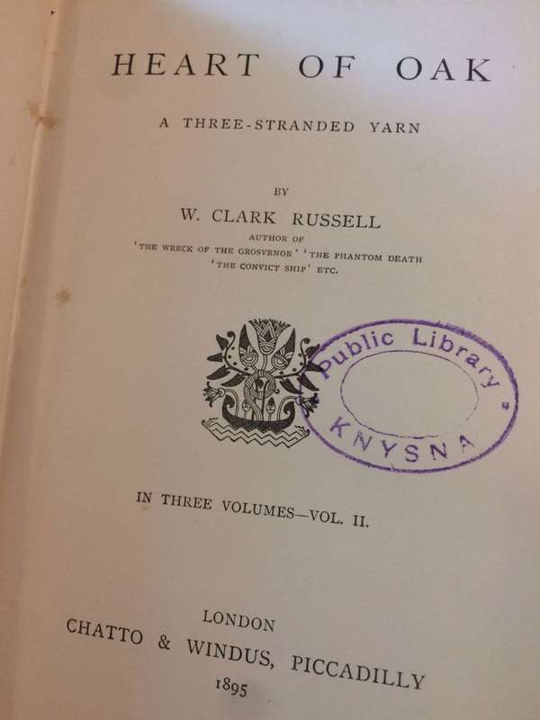 Heart of Oak: A Three Stranded Yarn Vol II - W Clark Russell (1895 1st Edition Hardcover)