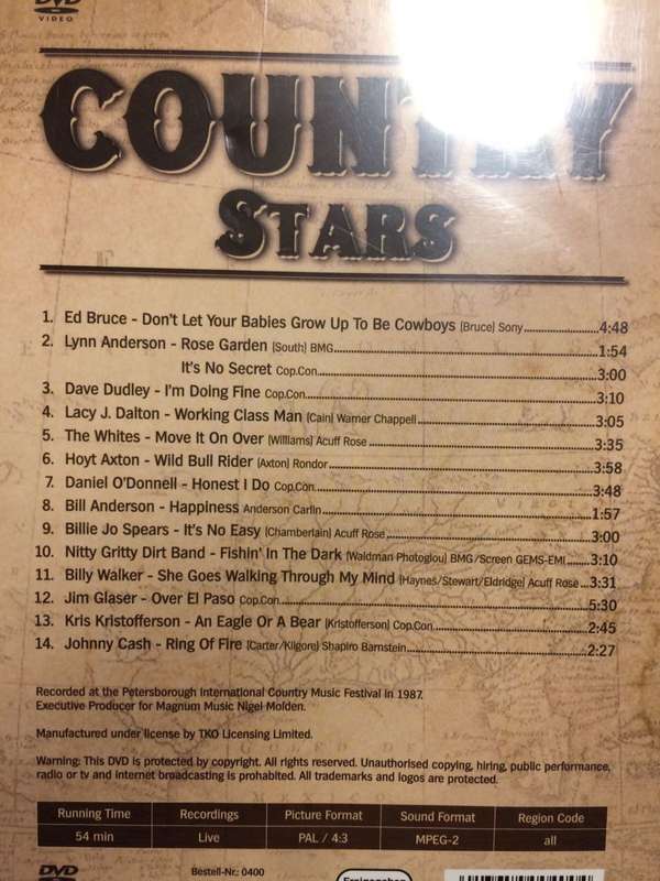 Country Stars: Johnny Cash / Kris Kristofferson / Billie Jo Spears ETC
