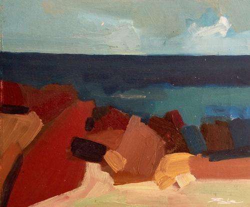 "Sea & Rocks" - Original Oil on Canvas by Patrick Rauke