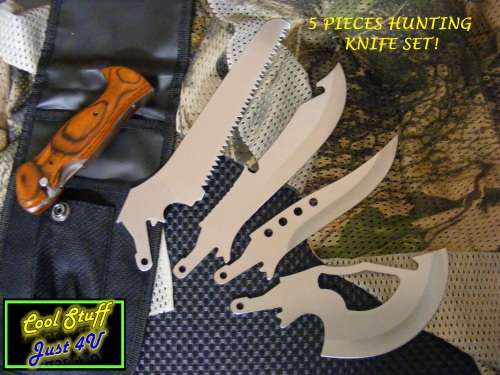 5 PIECE HUNTING & SKINNING KNIFE SET!!!