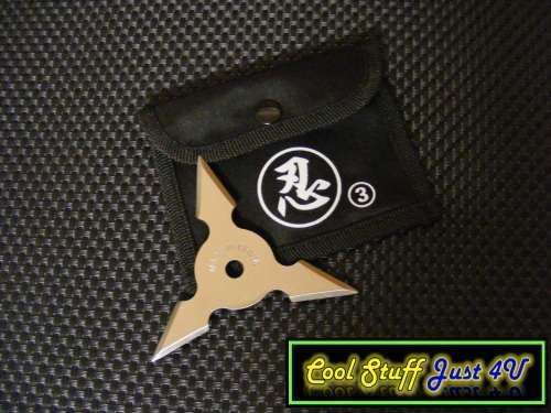 3 POINTED NINJA THROWING START WITH NYLON POUCH!!!