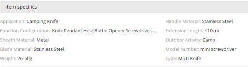 MINI SURVIVAL MULTI TOOL / BOTTLE OPENER / WRENCH & POCKET KNIFE!!!