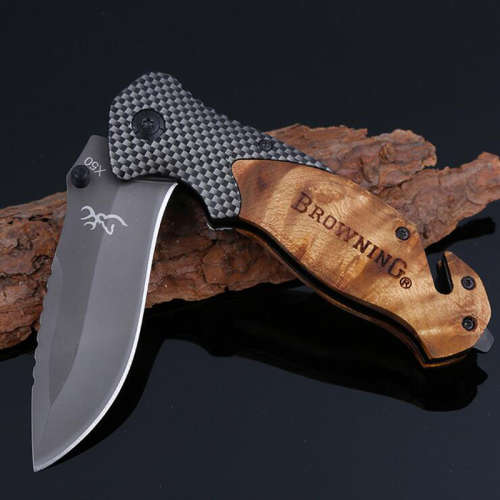 X50 TITANIUM COATED/ LOCK BLADE WITH CABLE / ROPE CUTTER!!!