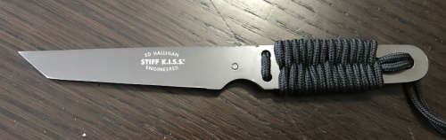 TANTO BLADE BOOT DAGGER / NECK KNIFE WITH PORTION SERRATED EDGE and HARD SHEATH!