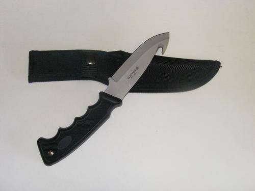 WOLF SKINNING / HUNTING KNIFE WITH GUTHOOK & BELT SHEATH - NICE!!!