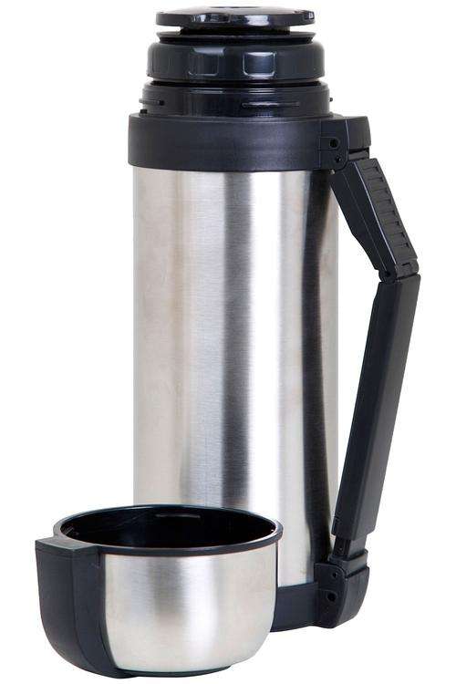 1.8 LITRE STAINLESS STEEL VACUUM FLASK WITH STURDY HANDLE & STRAP!!!