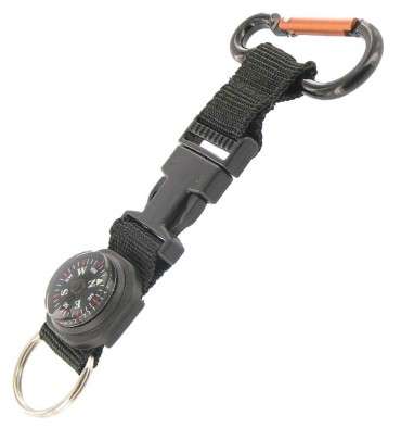 A SET OF 2 ORIENTATION COMPASS DETACHABLE CLIP & STRAP CARABINER & KEYRING***HOT ITEM***