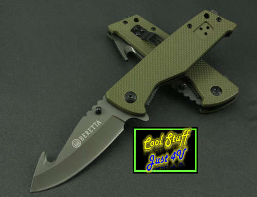 BERETTA X23 HUNTING; SKINNING FOLDING KNIFE; MILITARY GREEN *** AWESOME KNIFE***