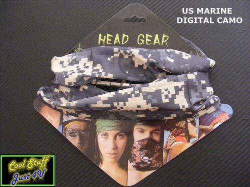 US MARINE DIGITAL CAMO OUTDOOR SCARF / STRETCHY - MULTIPLE USES!!!