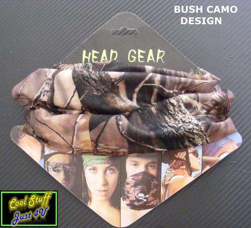 BUSH HUNTING CAMO OUTDOOR SCARF / STRETCHY - MULTIPLE USES!!!