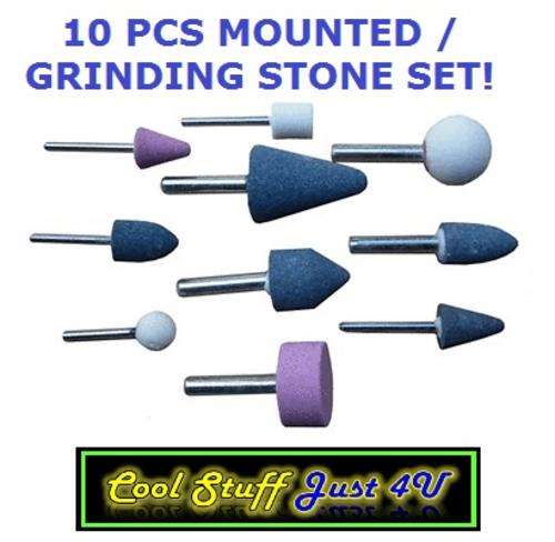 10 PIECE MOUNTED / GRINDING STONE SET!!!