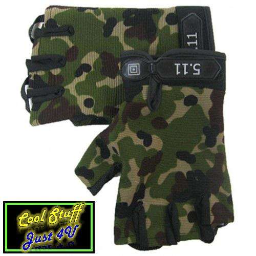5.11 TACTICAL COMBAT HALF FINGER CAMO GLOVES *** NEW PRODUCT***