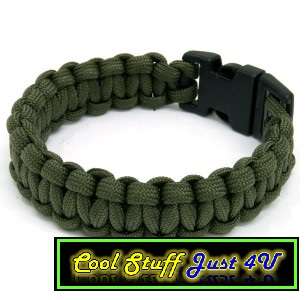 SURVIVAL MILITARY GREEN PARACORD BRACELET WITH RELEASE CLIP!!!