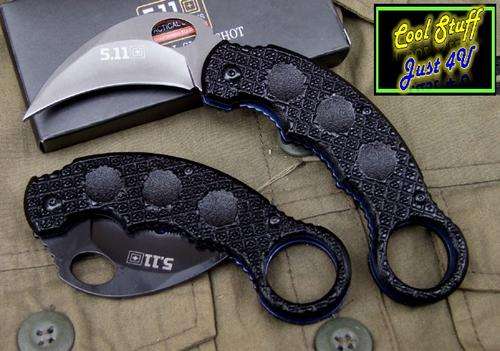 TARANI 5.11 TACTICAL SERIES - SLING SHOT FOLDABLE STEEL BLADE; MILITARY FORCE STYLE KNIFE!!!