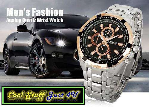 CURREN MILITARY MENS QUARTZ WRIST WATCH WITH STAINLESS STEEL STRAP!!!