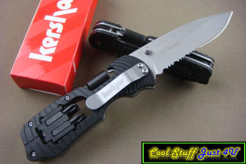 KERSHAW 1920 SELECT FIRE FINE EDGE KNIFE MULTI-TOOL WITH PORTION SERRATED BLADE!!!