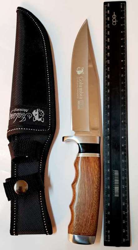 COLUMBIA HUNTING KNIFE STAINLESS STEEL OUTDOOR  SA66 &SHEATH (28CM) NEW..?..??