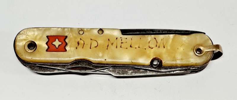 ** RARE** ANTIQUE OLD RED CROSS KNIFE  OLD & SCARES  !!!!!!  .