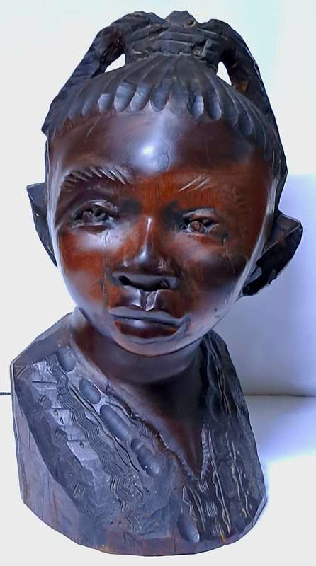 VINTAGE AFRICAN IRON WOOD HAND CARVED SCULPTURES **RARE FIND** THIS PAIR IS **9,758kg**STUNNING *.