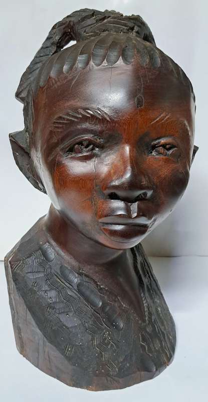 VINTAGE AFRICAN IRON WOOD HAND CARVED SCULPTURES **RARE FIND** THIS PAIR IS **9,758kg**STUNNING *.