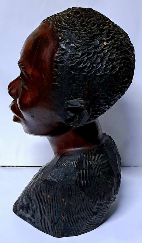 VINTAGE AFRICAN IRON WOOD HAND CARVED SCULPTURES **RARE FIND** THIS PAIR IS **9,758kg**STUNNING *.