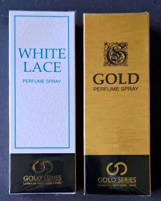 WHITE LACE & GOLD PERFUME SPRAY *GOLD SERIES* 2×100ML * LONDON - NEW YORK - PARIS.*SEALED *