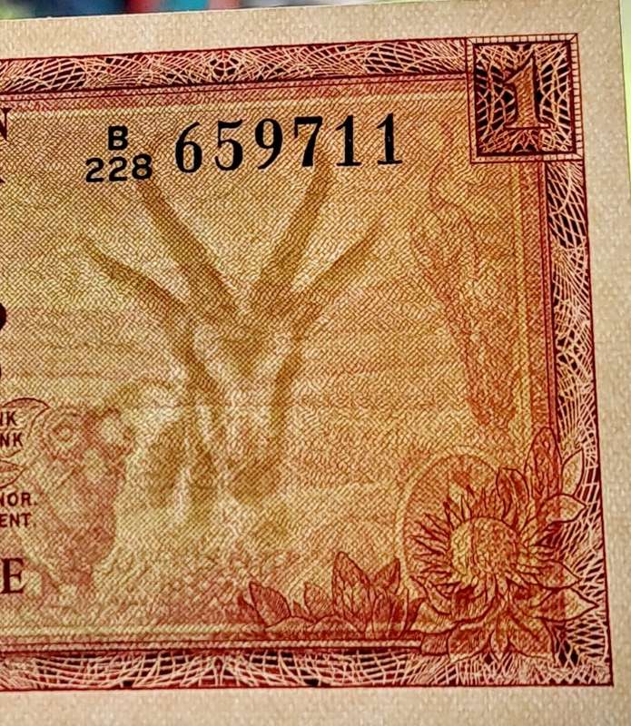 R1 REP OF S.A B-NOTES *IN SEQ* SER NO: B228 659711 TO B228 659713 (SPRINGBOK W/M *V- SCARCE *3 UNC N