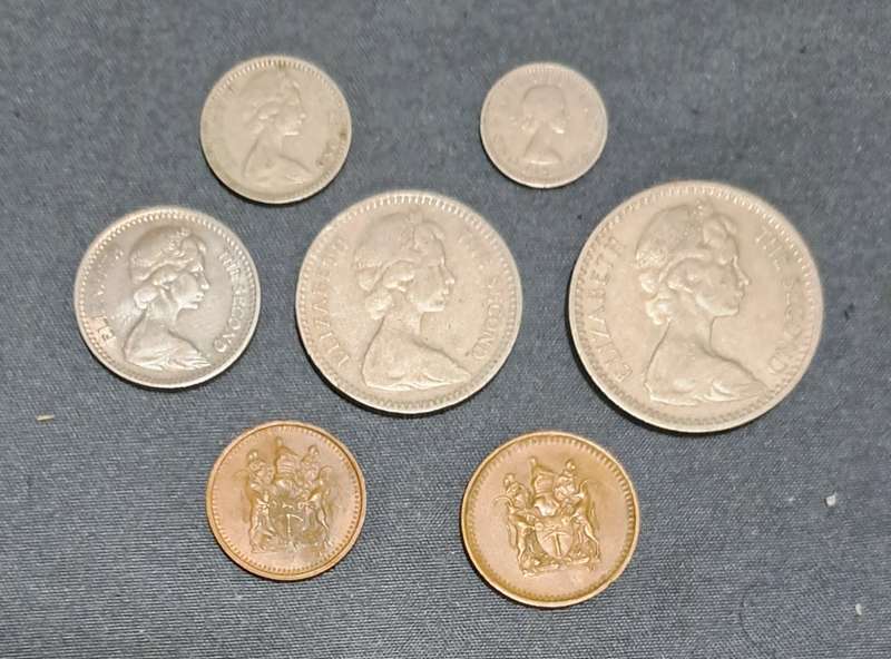 RHODESIA COINS LOT FROM HALF CROWN TO 1/2c. 7COINS! !!!