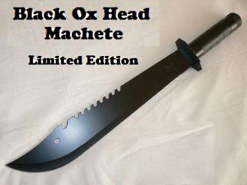 Massive Limited Edition Razor Sharp Black Ox Head Machete - CLEARANCE SALE