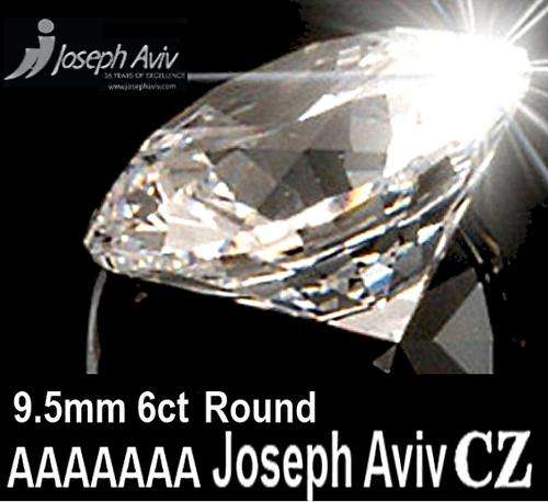 9.5mm 6ct AAAAAAA Joseph Aviv White Round Brilliant Cut CZ - Limited Local Stock