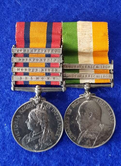 ANGLO BOER WAR - QSA 4 CLASPS + KSA 2 CLASPS - ROYAL ENGINEERS