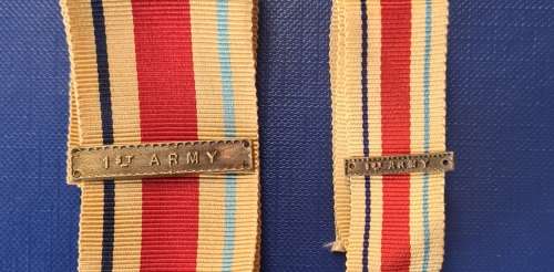 WW2 - AFRICA STAR + 1st ARMY CLASP - FULL SIZE + MINIATURE