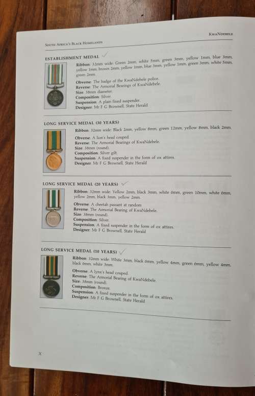 OTHER FORCES - KWANDEBELE POLICE - ESTABLISHMENT MEDAL ( SILVER) - FULL SIZE (SCARCE)