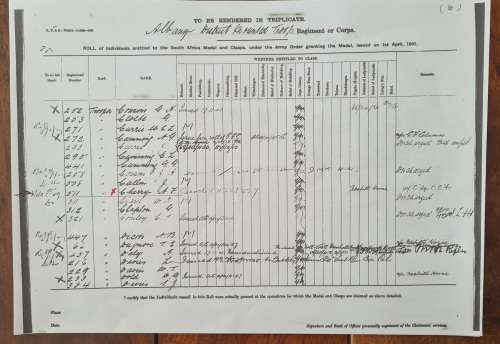 ANGLO BOER WAR - QSA 3 BARS - TPR A.F. CHERRY - NESSBITTS HORSE, ALBANY DMT - FULL SIZE