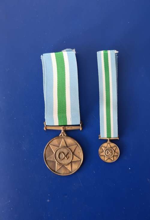 SADF - UNITAS MEDAL - FULL SIZE + MINIATURE
