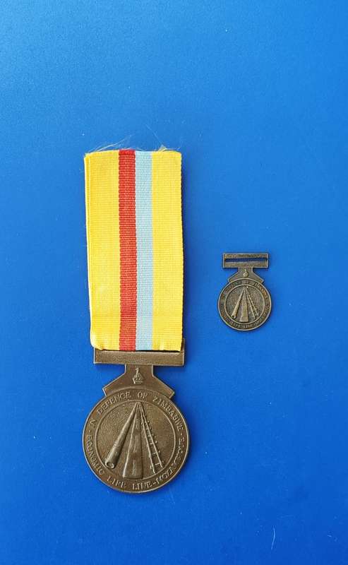 ZIMBABWE - DEFENSE PIPELINE MEDAL - FULL SIZE + MINIATURE