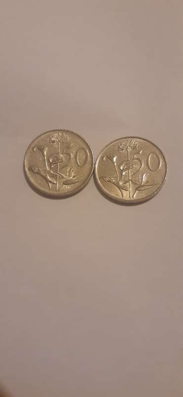 2 x SA 50c Nickel 1987, 1990